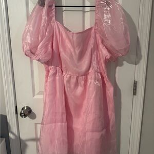 Amazon Blush Puff Sleeve Mini Dress